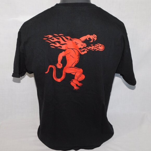 WTF Where's The Fireball Cinnamon Whisky Mens L Black Graphic Promotional Shirt - Picture 6 of 7